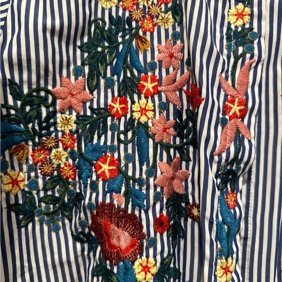 Zara floral embroidery shirt - Picture 5 of 9